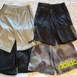 Puma and Adidas Athletic Shorts Bundle - Gray, Black, Patterned